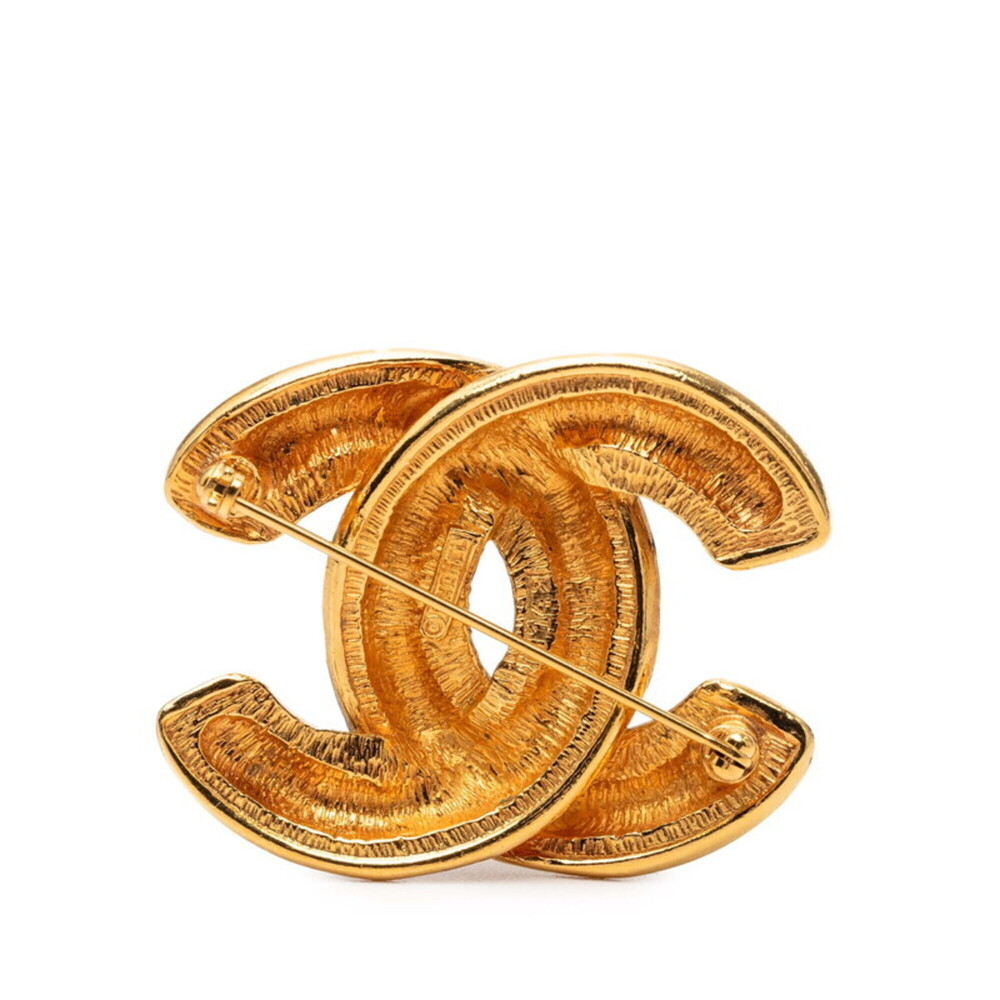 CHANEL Authentic Gold Logo Brooch - Picture 2 of 3